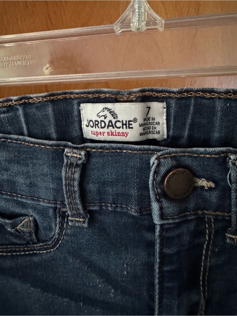 Jordache Girls Size 7 Super Skinny Denim Jeans in Medium Blue
